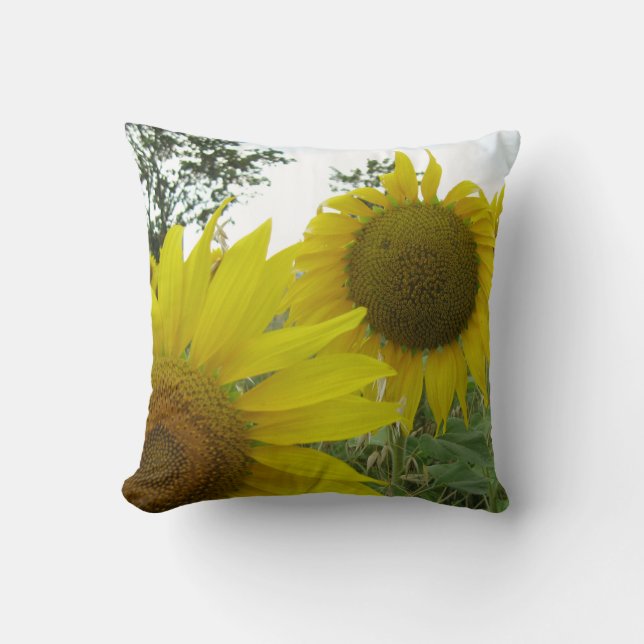 Zonnebloemen Throw Cushion 41 cm x 41 cm Kussen (Voorkant)