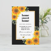 Zonnebloemen thuis zoete zwarte moderne omgeving aankondiging (Staand voorkant)