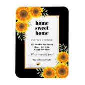 Zonnebloemen thuis zoete zwarte moderne omgeving magneet (Verticaal)