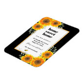 Zonnebloemen thuis zoete zwarte moderne omgeving magneet (Linkerzijde)