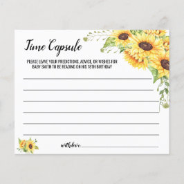 Zonnebloemen Tijdcapsule Advies voor Baby kaart