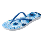 Zonnebloemen - tinten blauw teenslippers (Schuin)