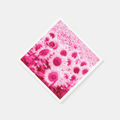 Zonnebloemen - tinten van de fuchsieroze servet (Hoek)