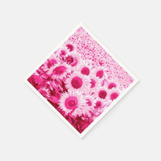 Zonnebloemen - tinten van de fuchsieroze servet (Hoek)