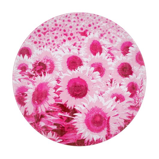 Zonnebloemen - tinten van de fuchsieroze snijplank (Voorkant)