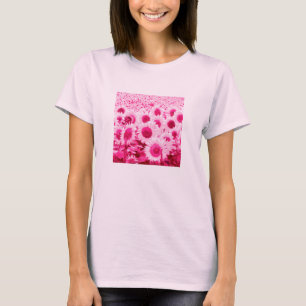 Zonnebloemen - tinten van de fuchsieroze t-shirt