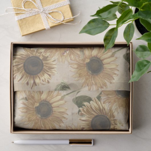  zonnebloemen tissuepapier (Geschenk)