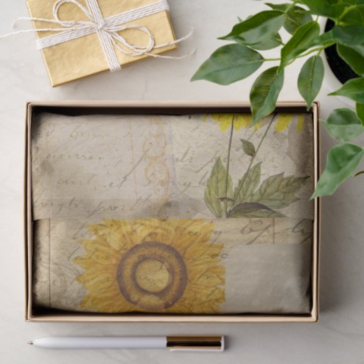 zonnebloemen tissuepapier (Geschenk)