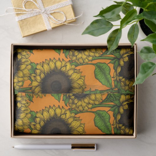Zonnebloemen Tissuepapier (Geschenk)