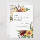Zonnebloemen Toscane Bridal Showuitnodiging Kaart (Voorkant)