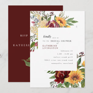 Zonnebloemen Toscane Burgundy Vrijgezellenfeest Kaart