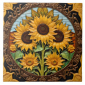 Zonnebloemen Trendy mooi Collectie Tegeltje (Voorkant)