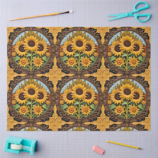 Zonnebloemen Trendy mooi Collectie Tissuepapier (Craft)