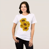 Zonnebloemen  Tri-Blend shirt (Voorkant volledig)