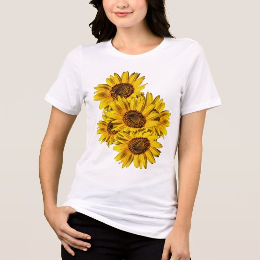 Zonnebloemen  Tri-Blend shirt (Voorkant)