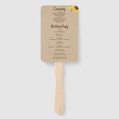 Zonnebloemen Trouwprogramma Fan Handwaaier (Achterkant)