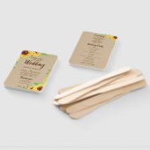 Zonnebloemen Trouwprogramma Fan Handwaaier (Niet-gemonteerd)