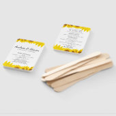 Zonnebloemen Trouwprogramma Fan. Helianthus Menu Handwaaier (Niet-gemonteerd)