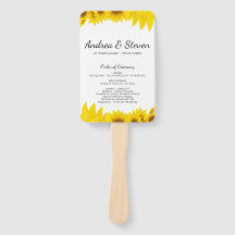 Zonnebloemen Trouwprogramma Fan. Helianthus Menu