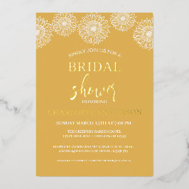 Zonnebloemen Tuin Bloemen Vrijgezellenfeest Goud Folie Uitnodiging