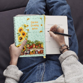 Zonnebloemen Tuin Groenten Aangepast Dagboek Notitieboek