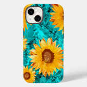 Zonnebloemen tuinbouwbedden met  retro-verven Case-Mate iPhone case (Achterkant)