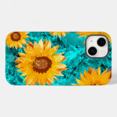 Zonnebloemen tuinbouwbedden met  retro-verven Case-Mate iPhone case (Achterkant (horizontaal))