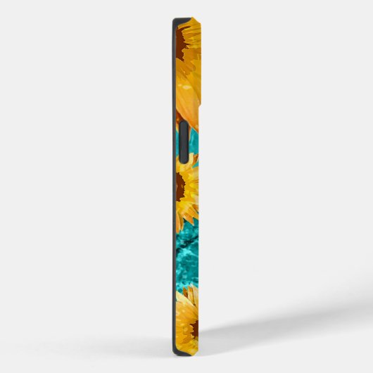 Zonnebloemen tuinbouwbedden met  retro-verven Case-Mate iPhone case (Achterkant / Rechts)