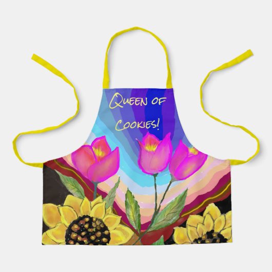 Zonnebloemen Tulips & Love Denking of You Schort (Voorkant)