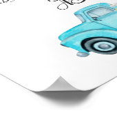 Zonnebloemen Turquoise  Truck Mimosa Bar Poster (Hoek)