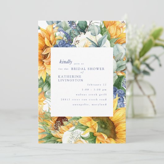 Zonnebloemen Tuscan Botanisch Vrijgezellenfeest Kaart (Staand voorkant)