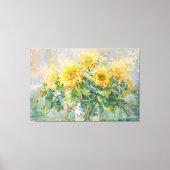 *~* Zonnebloemen TV2 Vaas Uitgerekte Canvas Print (Voorkant)