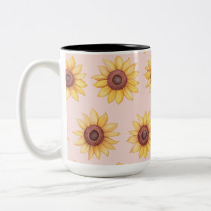 "Zonnebloemen" Tweekleurige Koffiemok