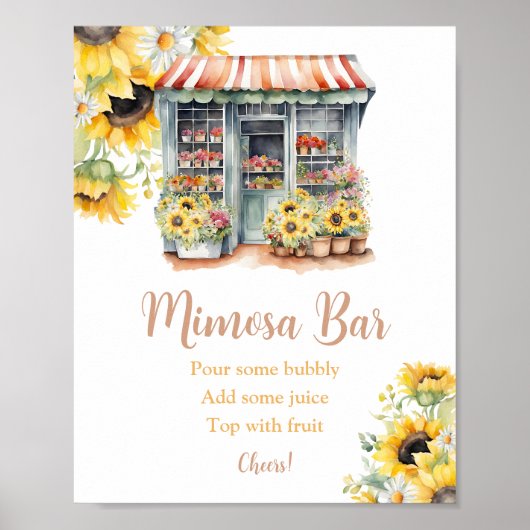 Zonnebloemen uit de markt Vrijgezellenfeest Mimosa Poster (Voorkant)