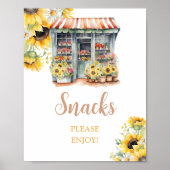 Zonnebloemen uit de markt Vrijgezellenfeest snacks Poster (Voorkant)