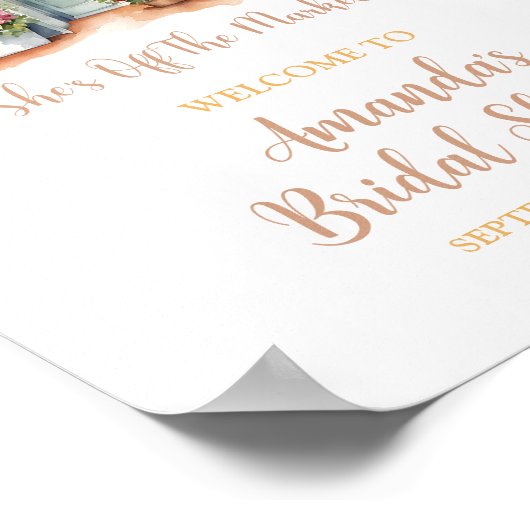 Zonnebloemen uit de markt Vrijgezellenfeest Welkom Poster (Hoek)