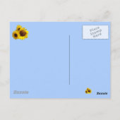 Zonnebloemen uitknippen Foto op Blue Briefkaart (Achterkant)