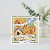 Zonnebloemen - Uitnodiging (Staand voorkant)