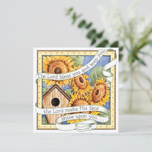 Zonnebloemen - Uitnodiging (Staand voorkant)