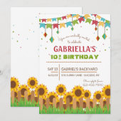 Zonnebloemen uitnodiging (Voorkant / Achterkant)