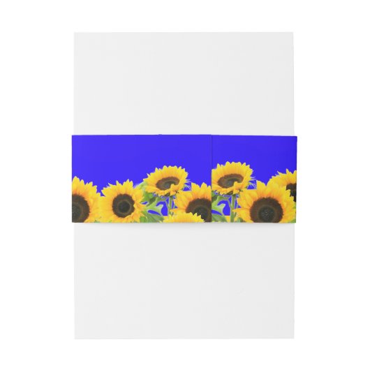 Zonnebloemen uitnodiging buik band Oekraïense kleu Uitnodigingen Wikkel (Achterkant Voorbeeld)