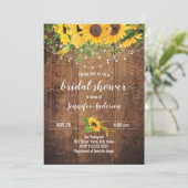 Zonnebloemen - Uitnodiging in Bridal (Staand voorkant)