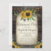 Zonnebloemen Uitnodiging tot bruin hout (Voorkant)