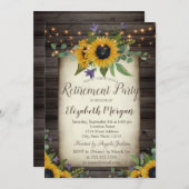 Zonnebloemen Uitnodiging tot bruin hout (Voorkant / Achterkant)