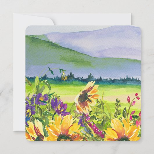 Zonnebloemen | Uitnodiging tot weddenschappen in W (Achterkant)