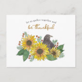 Zonnebloemen uitnodiging voor Thanksgiving dinerfe (Voorkant)