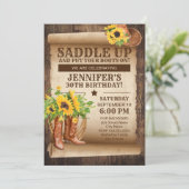 Zonnebloemen Uitnodiging Westerne partij (Staand voorkant)