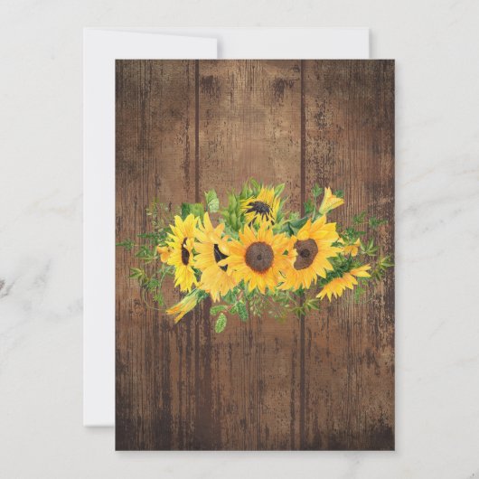 Zonnebloemen Uitnodiging Westerne partij (Achterkant)