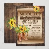 Zonnebloemen Uitnodiging Westerne partij (Voorkant / Achterkant)