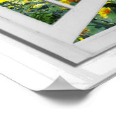 Zonnebloemen Uitzicht voor kunstglazen tuin Poster (Hoek)
